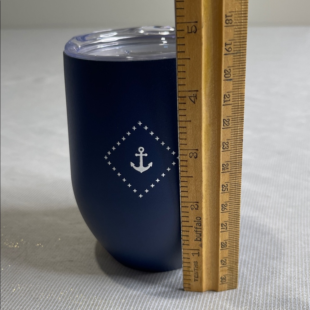 Chic & Tonic NIB Cabernet On The Way Stainless Wine Tumbler Anchor Nautical Navy - Picture 2 of 8